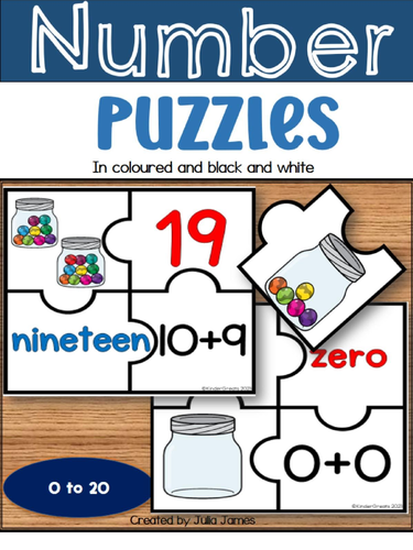 Number Puzzles 0 to 20 | Teaching Resources