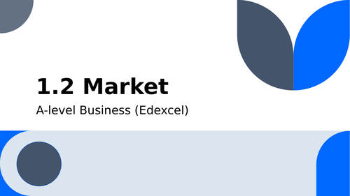 A-level Business (Edexcel): 1.2 Markets | Teaching Resources