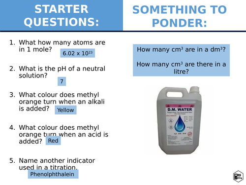 Titration Concentration Calculations Complete Lesson 8867