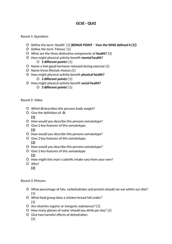 AQA GCSE PE - Health and Fitness (Full Module Resources) | Teaching ...