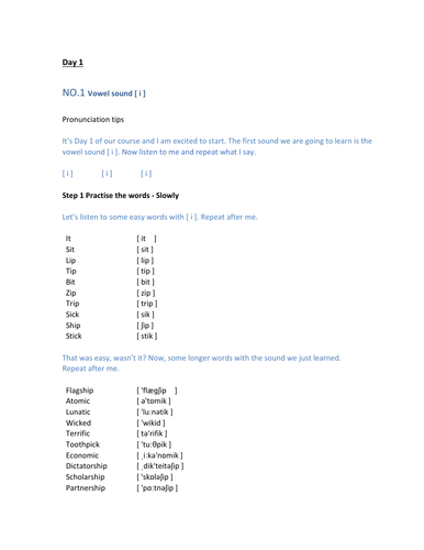 ESL/EFL Beginner's English Pronunciation (free part 1) | Teaching Resources