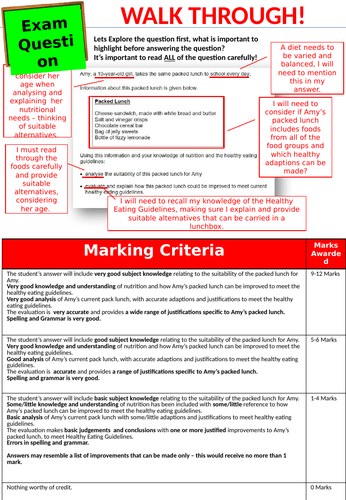 GCSE Food Revision: Mock Question with Model Answers | Teaching Resources