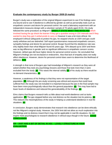 Edexcel Social psychology 8 mark model answers | Teaching Resources