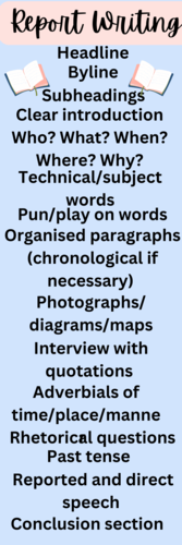 Report Writing Prompts and Classroom Poster | Teaching Resources