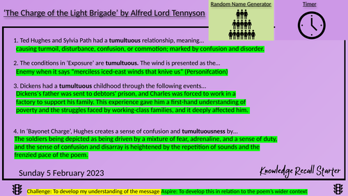 Charge of the Light Brigade by Tennyson Sequence