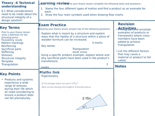 Bundle - A Level Revision / Retrieval Design and Technology OCR ...