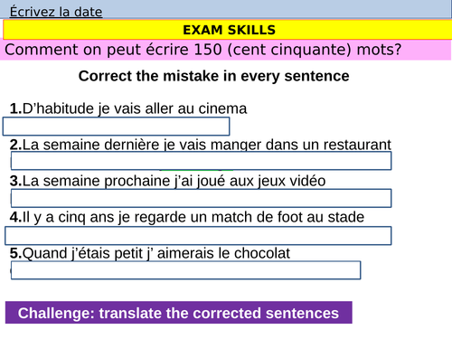 Y11 Exam skills 4-writing - 150 words paragraph