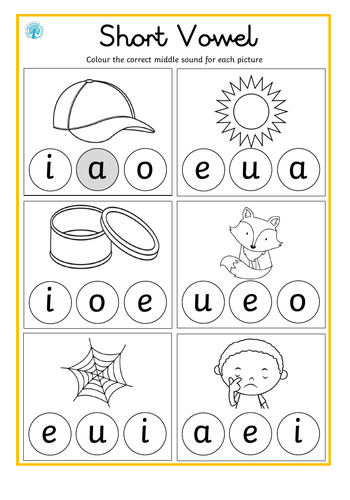 Find And Colour Short Vowel Sounds Teaching Resources