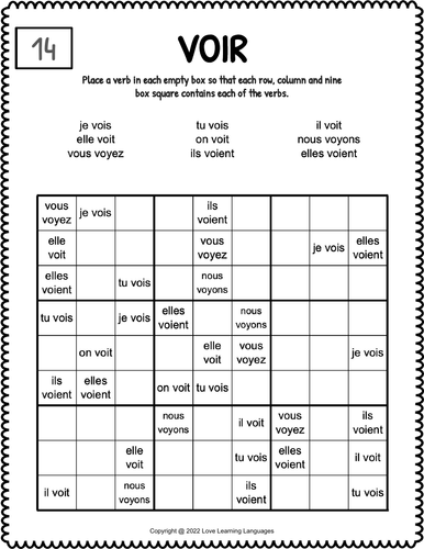 French Irregular Verbs Worksheet Packet - 50 Most Common Irregular ...