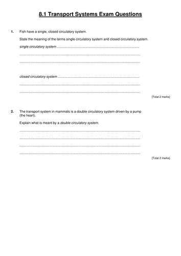 Animal transport topic for OCR A level. MODULE 3: EXCHANGE AND ...