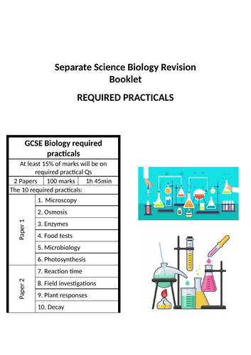 AQA Required practical revision booklet | Teaching Resources