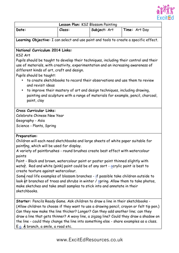 KS2 Art Day. Blossom Painting. Planning and Resources | Teaching Resources
