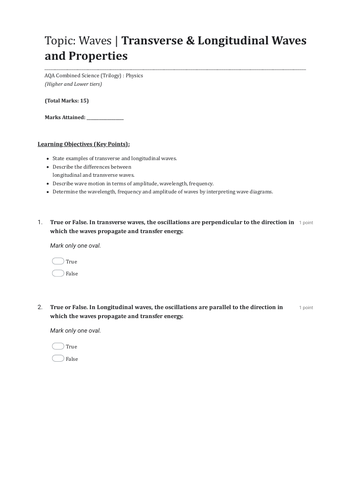AQA GCSE Physics: Radio, Microwave, Infrared, Visible light - Revision ...