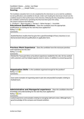 unit 8 recruitment and selection process assignment brief