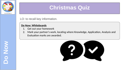 Economics Christmas Quiz