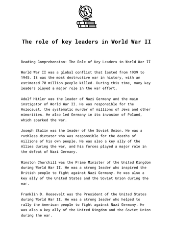 The role of key leaders in World War II | Teaching Resources