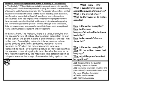 The Prelude by Wordsworth Sequence | Teaching Resources