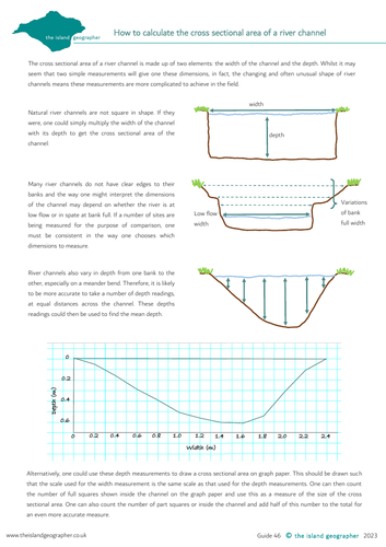 How to calculate the cross sectional area of a river channel | Teaching ...