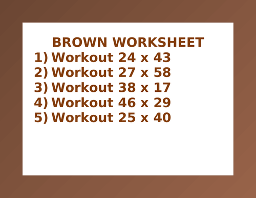 BROWN WORKSHEET 1 | Teaching Resources