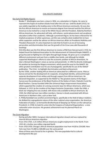 D1 / A** Civil Rights History Notes | Teaching Resources