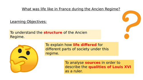 Ancien Regime French Revolution A-level | Teaching Resources