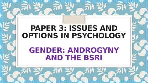 Sex And Gender Gender Aqa Psychology Teaching Resources