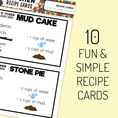 Mud Kitchen Recipe Cards (Ingredients Only) | Teaching Resources