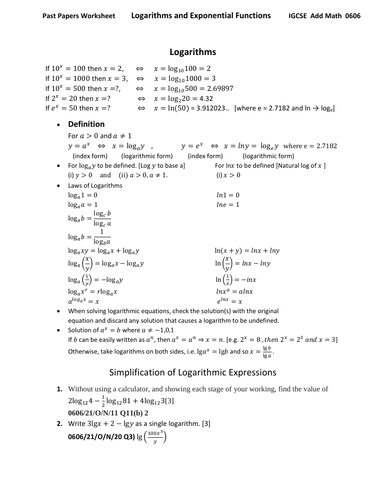Cambridge Additional Mathematics 0606 and 4037 Topic Wise Past Paper ...