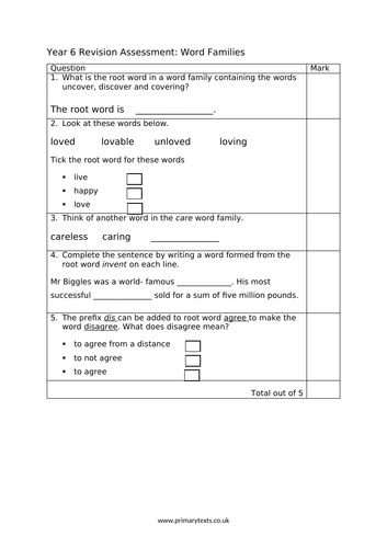 Year 6 SPAG Revision PPT: Word Families | Teaching Resources