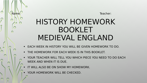 History Homework booklets for Key Stage 3- pack 1 | Teaching Resources