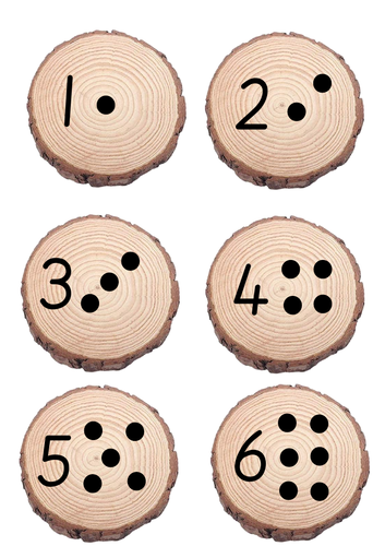 Numbers and dot patterns 1 - 10 on logs | Teaching Resources