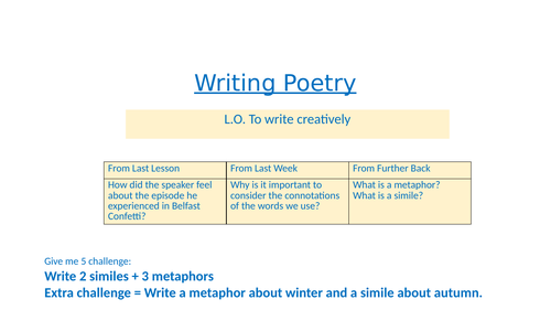 year 9 poetry homework