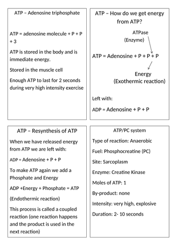 OCR PE A Level Paper 1 Revision Cards | Teaching Resources