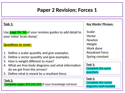 Physics Paper 2; AQA Combined Forces Revision Questions and Answers