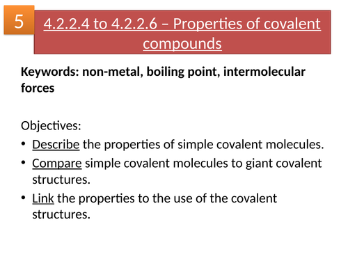 AQA C2 Properties of covalent compounds (Triple and Trilogy) | Teaching ...