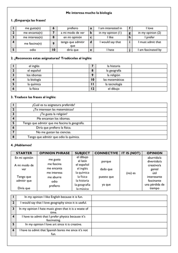 School - Mi colegio - Spanish GCSE (8 worksheets)