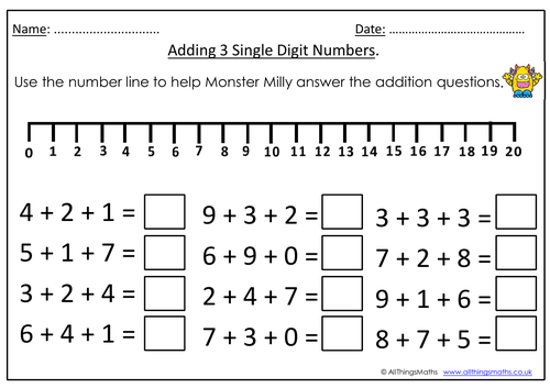 adding-3-single-digit-numbers-teaching-resources