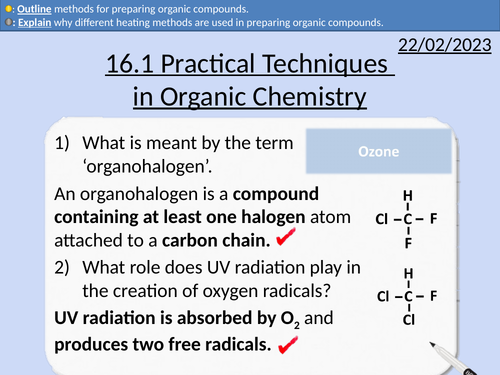 OCR AS Chemistry: Practical Techniques in Organic Chemistry