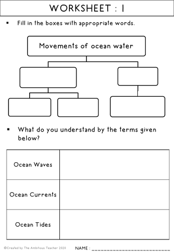 Ocean Currents Waves And Tides Worksheets No Prep Printable And Digital Teaching Resources