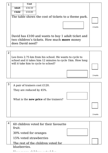 Y6 SATs revision questions | Teaching Resources