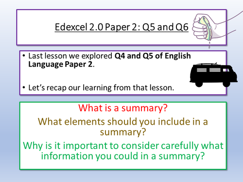 Edexcel English Language 2.0 Paper 2 Q6 | Teaching Resources