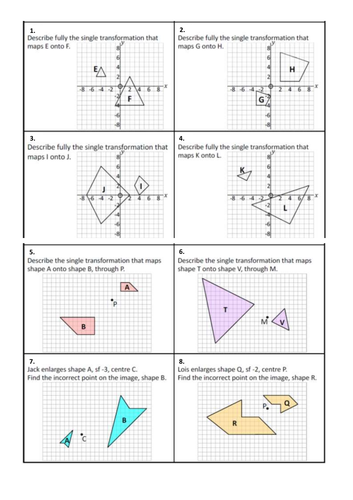 EdExcel GCSE Higher Unit 8 - Transformations & Constructions | Teaching ...