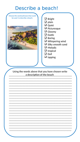 Mini descriptive writing