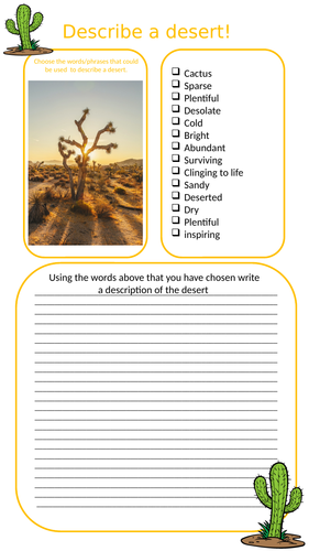 Mini descriptive writing