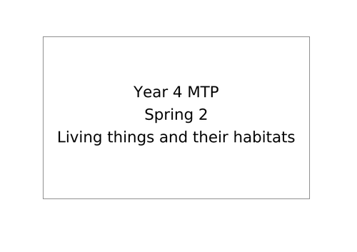 NEW ** Year 4 Living things and their habitats MTP + Investigation sheet