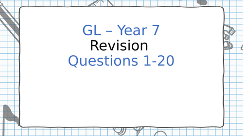 GL Revision - Maths - Year 7 | Teaching Resources