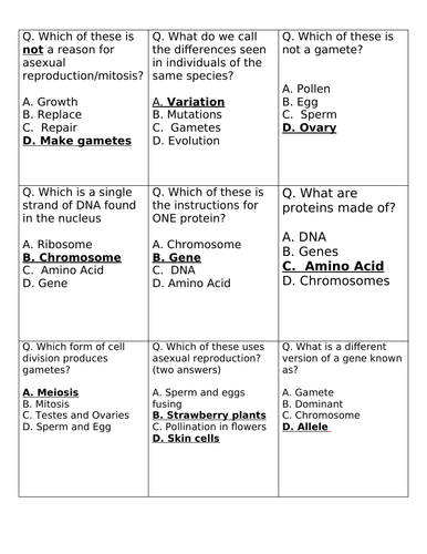 Hundreds of Revision Cards - GCSE Biology | Teaching Resources