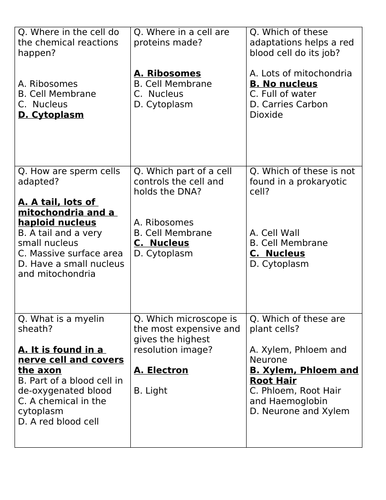 Hundreds of Revision Cards - GCSE Biology | Teaching Resources