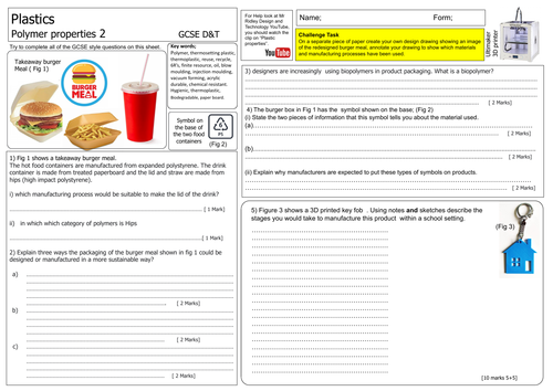 Plastics Properties of Polymers | Teaching Resources