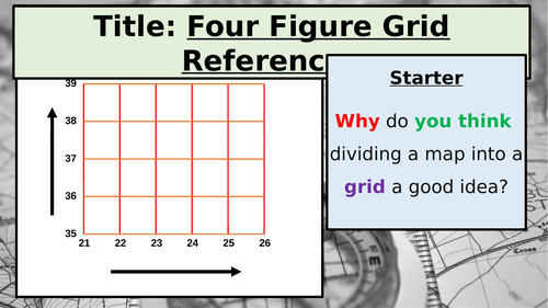 Map Skills: 4 Figure Grid References | Teaching Resources